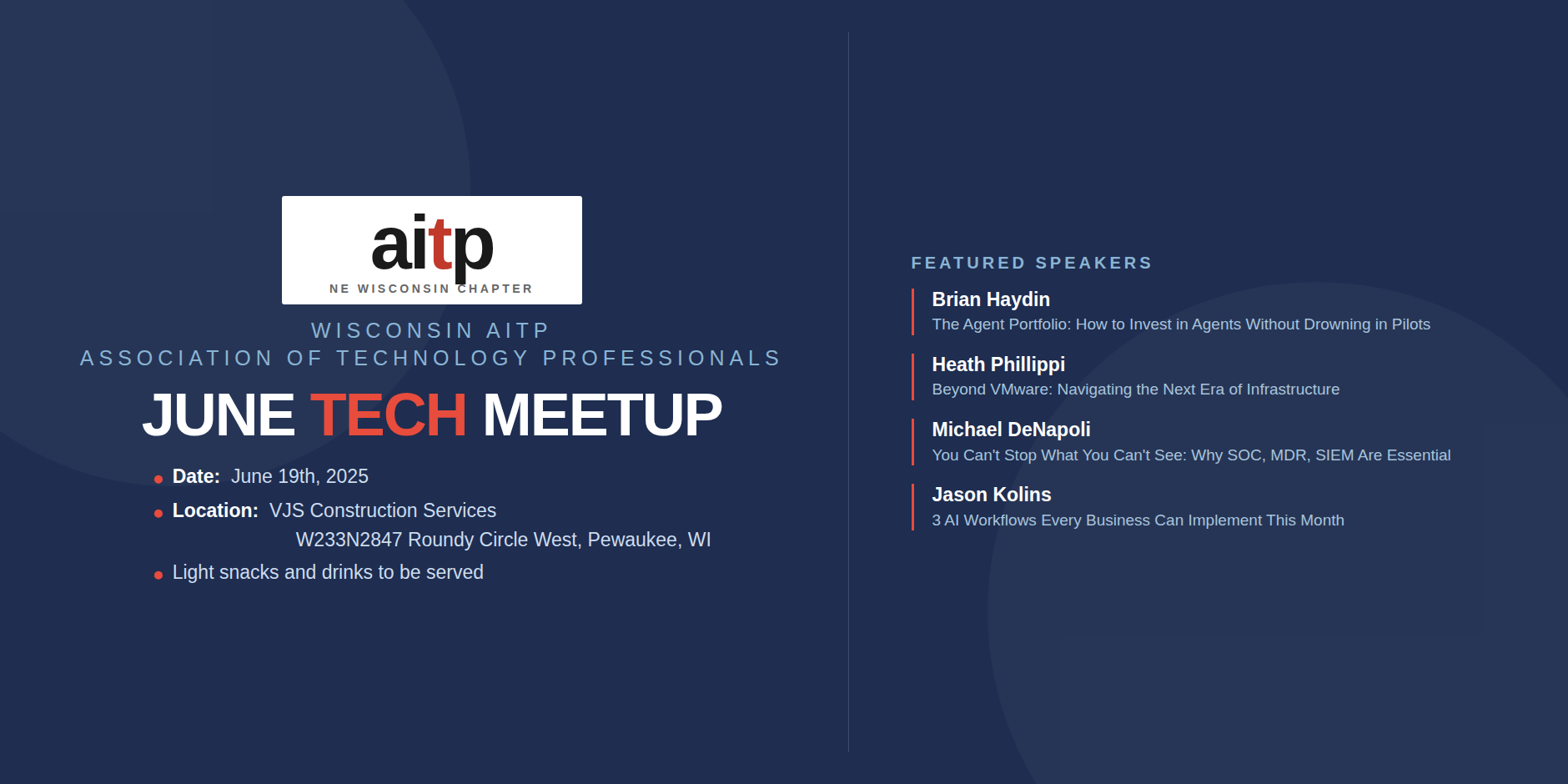 Wisconsin AITP June Tech Meetup – Milwaukee